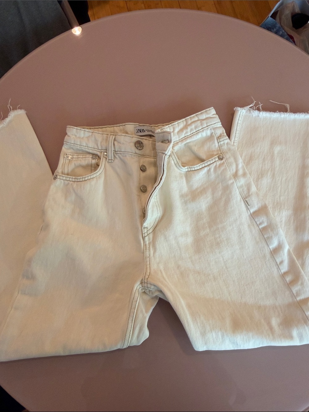 Zara Ecru straight leg denim